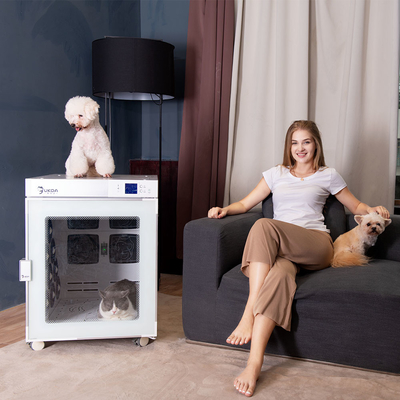 Caja de secado automática para mascotas con secador de pelo para mascotas inteligente en forma de cubo para gatos de peluche