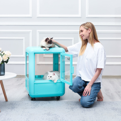 Perro azul que seca la preparación automática del gabinete con el sensor de temperatura