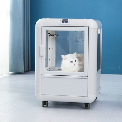 Perro azul que seca la preparación automática del gabinete con el sensor de temperatura
